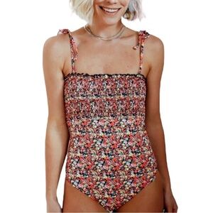 NWT Baltic Born Beach Joy Bikini Nikki FlorL Smocked One Piece Swim Suit